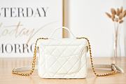 Chanel Small Vanity Case Grained Calfskin & Gold-Tone Metal White - 4