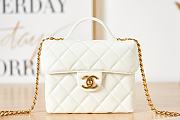 Chanel Small Vanity Case Grained Calfskin & Gold-Tone Metal White - 2