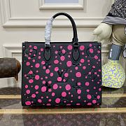 LV x YK OnTheGo MM Rose Red Polka Dot  - 2