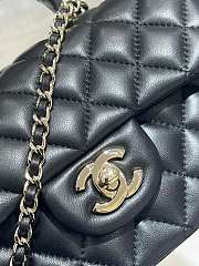 Chanel Mini Flap Bag Black Lambskin Leather Top Handles - 20×6x13cm - 3