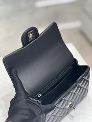 Chanel Mini Flap Bag Black Lambskin Leather Top Handles - 20×6x13cm - 2