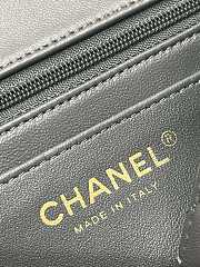 Chanel Mini Flap Bag Grey Lambskin Leather Top Handles - 20×6x13cm - 4