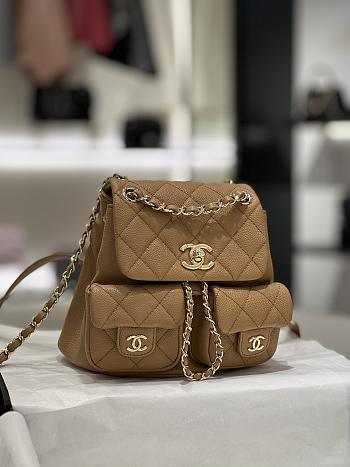 Chanel 23 Brown Small Backpack - 20x21x11cm