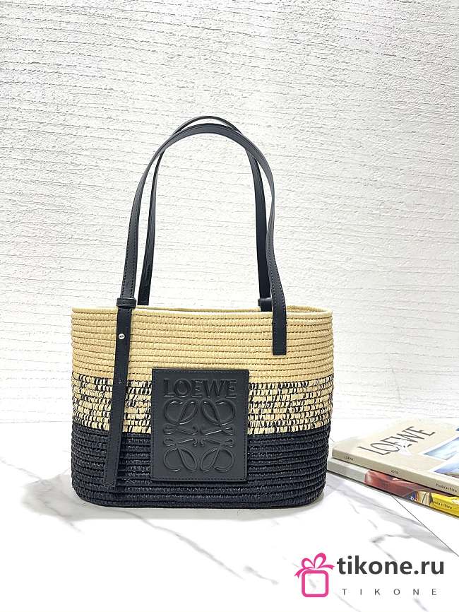 Loewe Small Basket Bag In Natural and Black Color- 27x20x10cm - 1