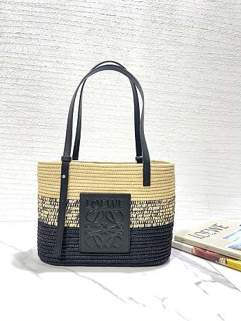 Loewe Small Basket Bag In Natural and Black Color- 27x20x10cm