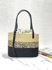 Loewe Small Basket Bag In Natural and Black Color- 27x20x10cm - 2