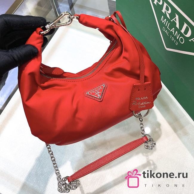 Prada Red Re-edition 1995 Hobo Bag - 27cm - 1