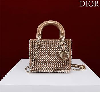 Dior Lady Princess Diana three grid embroidery - 17x15x7cm