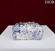 Dior Lady Princess Diana White Blue three grid embroidery - 17x15x7cm - 2