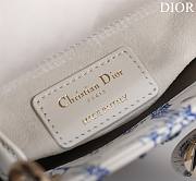 Dior Lady Princess Diana White Blue three grid embroidery - 17x15x7cm - 3