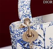 Dior Lady Princess Diana White Blue three grid embroidery - 17x15x7cm - 4