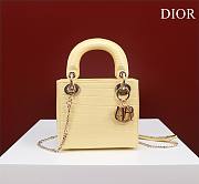 Dior Lady Princess Diana Yellow three grid crocodile pattern - 17x15x7cm - 1