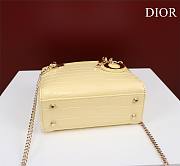 Dior Lady Princess Diana Yellow three grid crocodile pattern - 17x15x7cm - 2