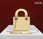 Dior Lady Princess Diana Yellow three grid crocodile pattern - 17x15x7cm - 3