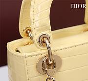 Dior Lady Princess Diana Yellow three grid crocodile pattern - 17x15x7cm - 4