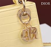 Dior Lady Princess Diana Yellow three grid crocodile pattern - 17x15x7cm - 5