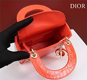 Dior Lady Princess Diana Orange three grid crocodile pattern - 17x15x7cm - 3