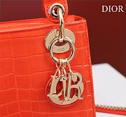 Dior Lady Princess Diana Orange three grid crocodile pattern - 17x15x7cm - 4