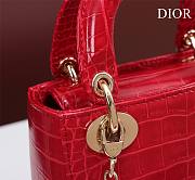 Dior Lady Princess Diana Red three grid crocodile pattern - 17x15x7cm - 4