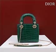 Dior Lady Princess Diana Green Gold Hardware crocodile pattern - 17x15x7cm - 2