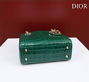 Dior Lady Princess Diana Green Gold Hardware crocodile pattern - 17x15x7cm - 3