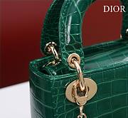 Dior Lady Princess Diana Green Gold Hardware crocodile pattern - 17x15x7cm - 4