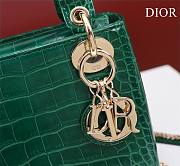 Dior Lady Princess Diana Green Gold Hardware crocodile pattern - 17x15x7cm - 5