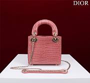 Dior Lady Princess Diana Pink Gold Hardware crocodile pattern - 17x15x7cm - 2
