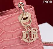 Dior Lady Princess Diana Pink Gold Hardware crocodile pattern - 17x15x7cm - 3