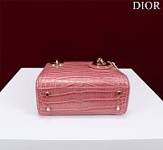 Dior Lady Princess Diana Pink Gold Hardware crocodile pattern - 17x15x7cm - 4