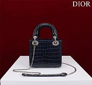 Dior Lady Princess Diana Ocean Silver Hardware crocodile pattern - 17x15x7cm - 2