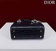 Dior Lady Princess Diana Ocean Silver Hardware crocodile pattern - 17x15x7cm - 3