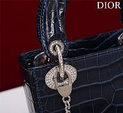 Dior Lady Princess Diana Ocean Silver Hardware crocodile pattern - 17x15x7cm - 4