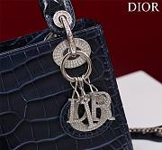 Dior Lady Princess Diana Ocean Silver Hardware crocodile pattern - 17x15x7cm - 5