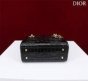 Dior Lady Princess Diana Black Gold Hardware crocodile pattern - 17x15x7cm - 2
