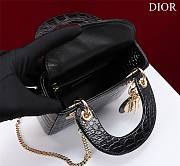 Dior Lady Princess Diana Black Gold Hardware crocodile pattern - 17x15x7cm - 4