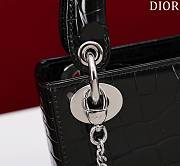 Dior Lady Princess Diana Black Silver Hardware crocodile pattern - 17x15x7cm - 3