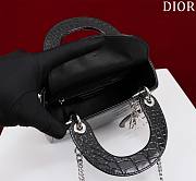 Dior Lady Princess Diana Black Silver Hardware crocodile pattern - 17x15x7cm - 4