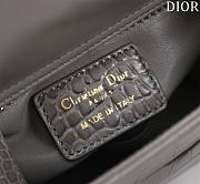 Dior Lady Princess Diana Grey Gold Hardware crocodile pattern - 17x15x7cm - 2