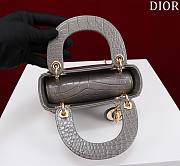 Dior Lady Princess Diana Grey Gold Hardware crocodile pattern - 17x15x7cm - 3