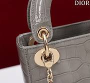 Dior Lady Princess Diana Grey Gold Hardware crocodile pattern - 17x15x7cm - 5