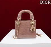 Dior Lady Princess Diana Dusty Pink Gold Hardware crocodile pattern - 17x15x7cm - 1