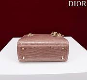 Dior Lady Princess Diana Dusty Pink Gold Hardware crocodile pattern - 17x15x7cm - 2