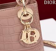 Dior Lady Princess Diana Dusty Pink Gold Hardware crocodile pattern - 17x15x7cm - 4