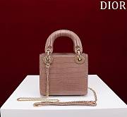 Dior Lady Princess Diana Dusty Pink Gold Hardware crocodile pattern - 17x15x7cm - 3