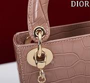 Dior Lady Princess Diana Dusty Pink Gold Hardware crocodile pattern - 17x15x7cm - 5