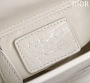 Dior Lady Princess Diana White Silver Hardware crocodile pattern - 17x15x7cm - 5