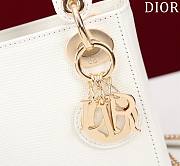 Mini Lady Dior Bag Princess Diana White Gold Hardware Lizard Pattern - 17x15x7cm - 5