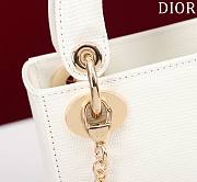 Mini Lady Dior Bag Princess Diana White Gold Hardware Lizard Pattern - 17x15x7cm - 2