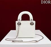 Dior Lady Princess Diana White Silver Hardware Lizard pattern - 17x15x7cm - 4